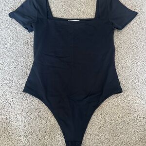 Babaton Black Square Neck One-Piece Bodysuit